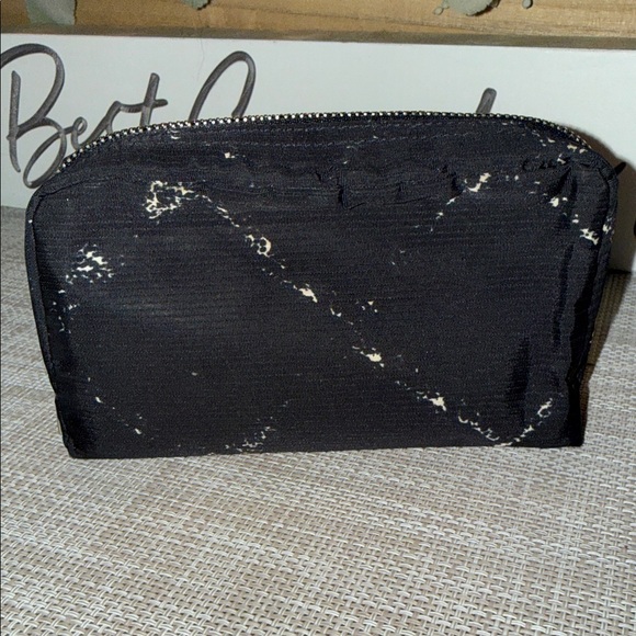 Black and White Nylon Cosmetic Pouch Travel Line Authentic...
